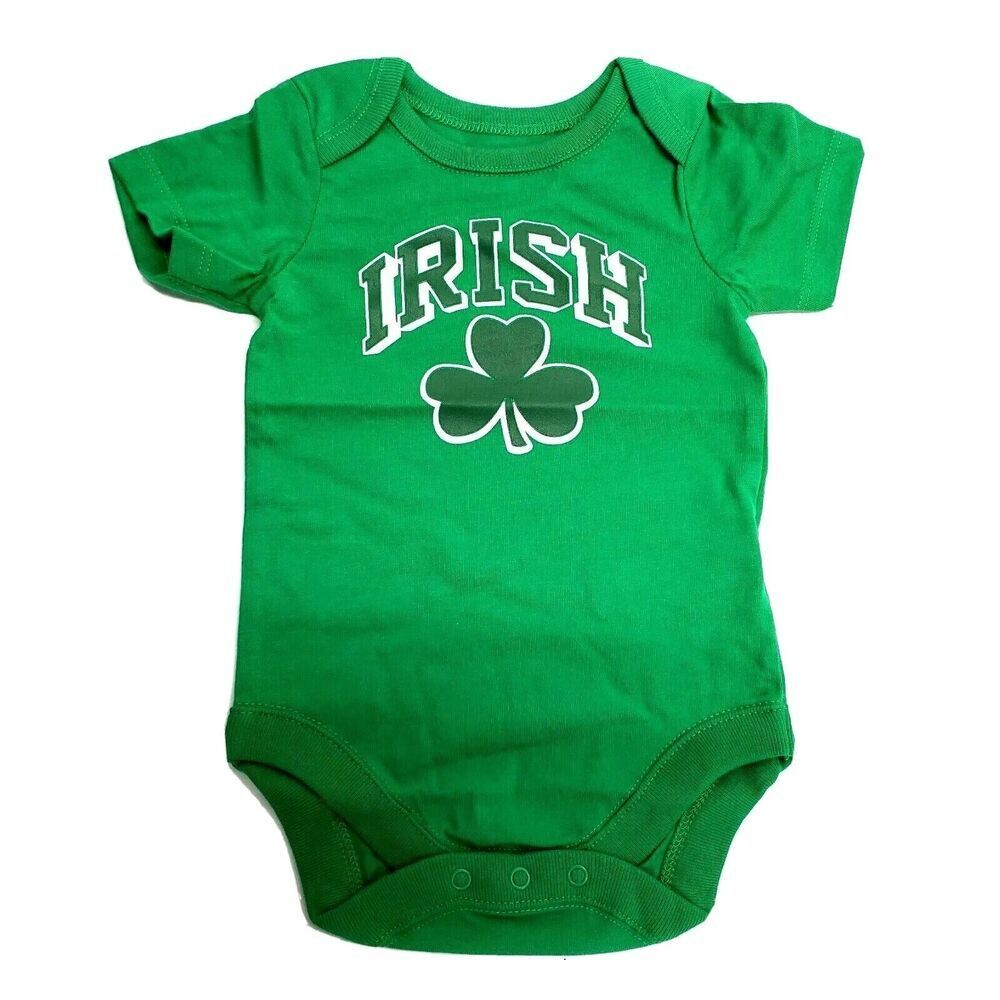Irish Baby NEW One Piece Shamrock Graphic Bodysuit 0-3 Months 7-14 Lbs